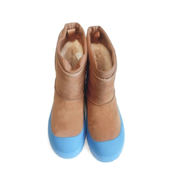 UGG Classic Short Weather Hybrid Mens Size 9 Womens 10 Chestnut Big Sky Blue - Picture 5 of 8